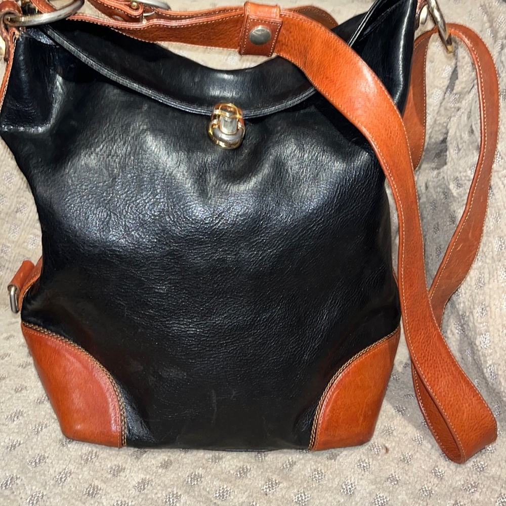 Marino Orlandi, all leather bucket bag